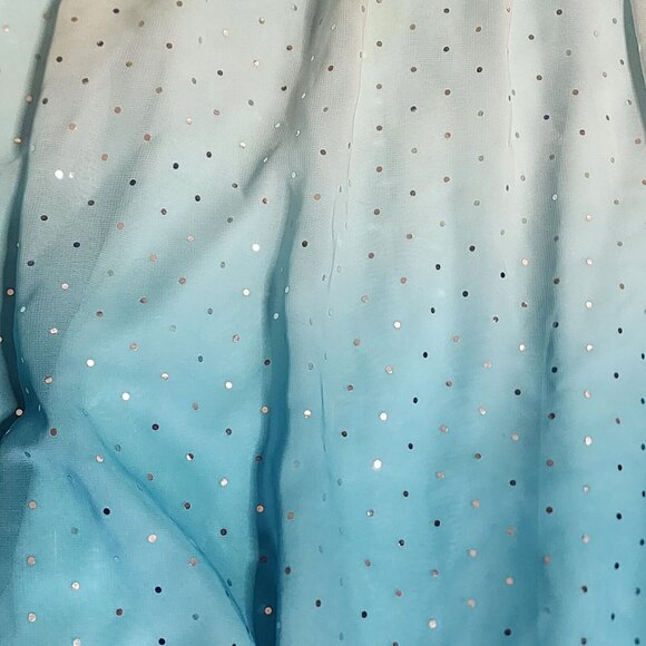 DISORDERLY CONDUCT Blue Ombre Sequin Sleeveless Zip Back Dress Girl's Size 16 - Picture 2 of 6